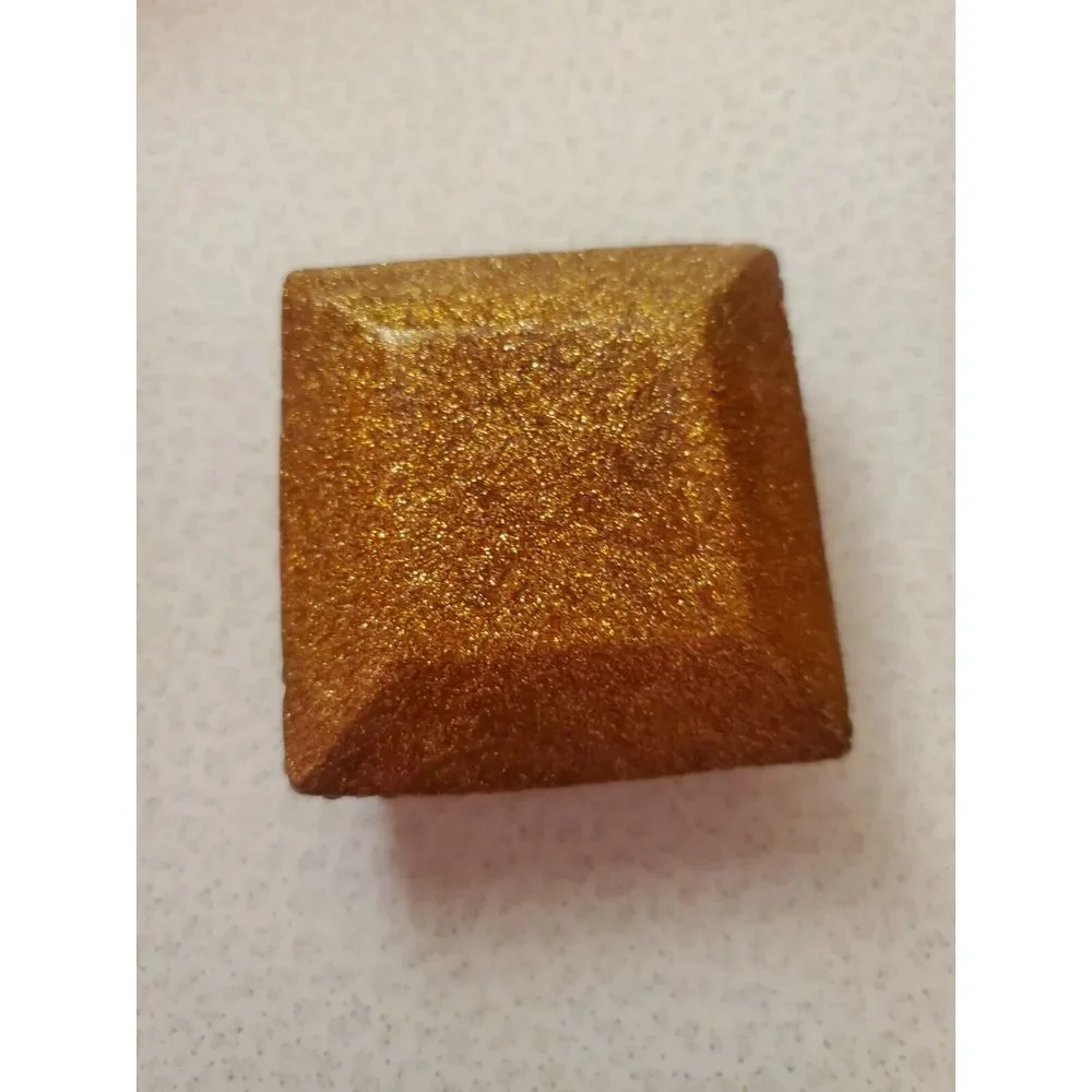 Vintage Gold Jeweled  Resin Trinket Box, from India  1-1/2